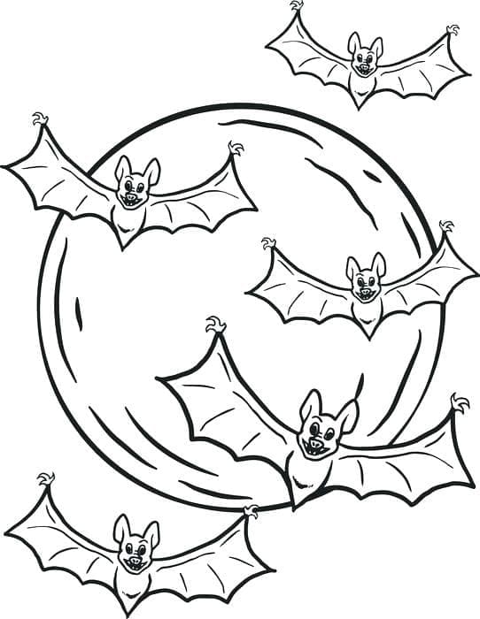 Flying Bats coloring page