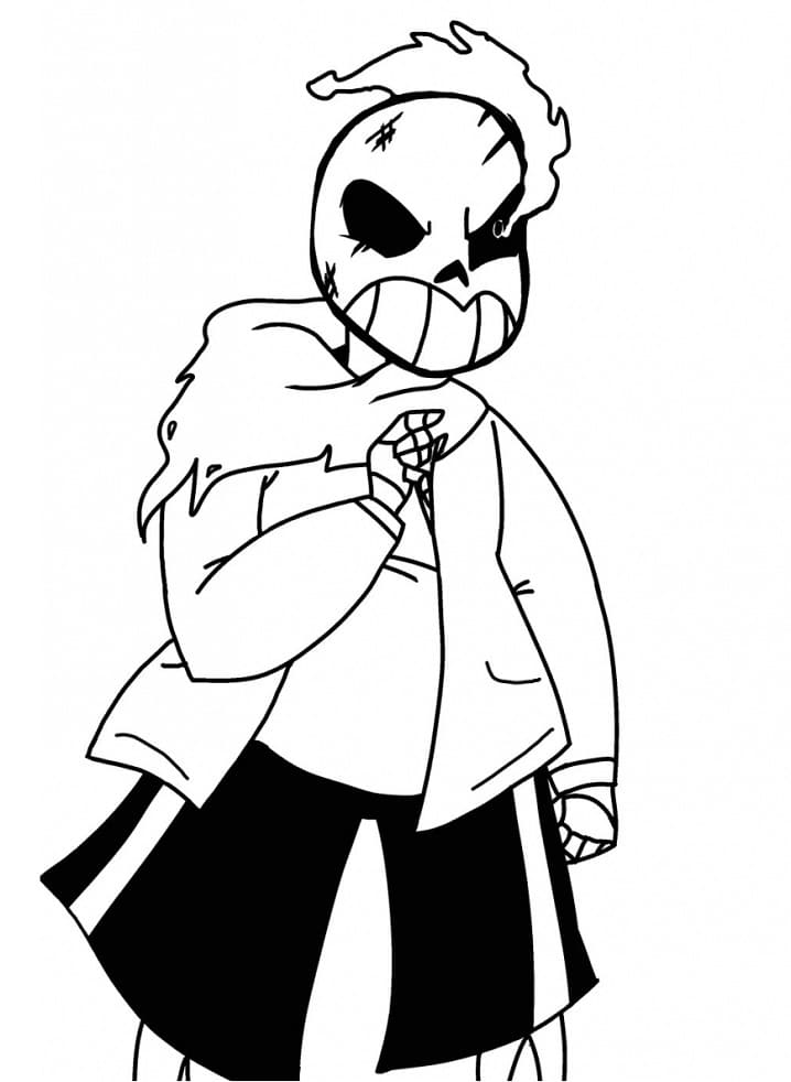 Free Printable Undertale Sans coloring page