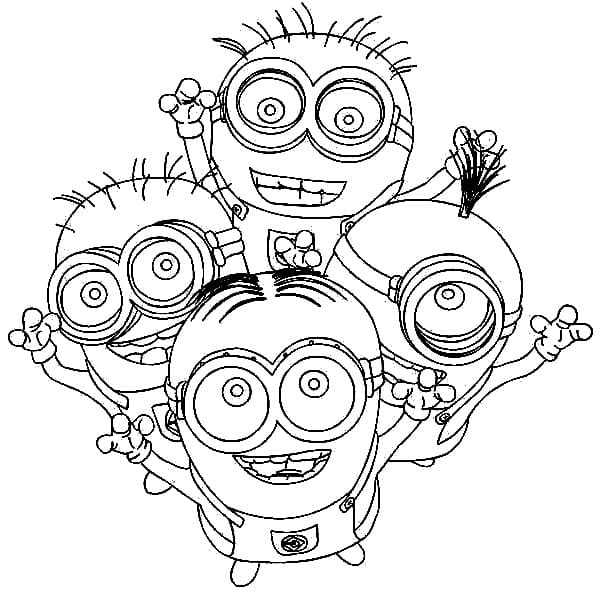 Friendly Minions coloring page