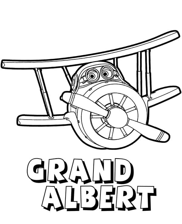 Grand Albert in Super Wings coloring page