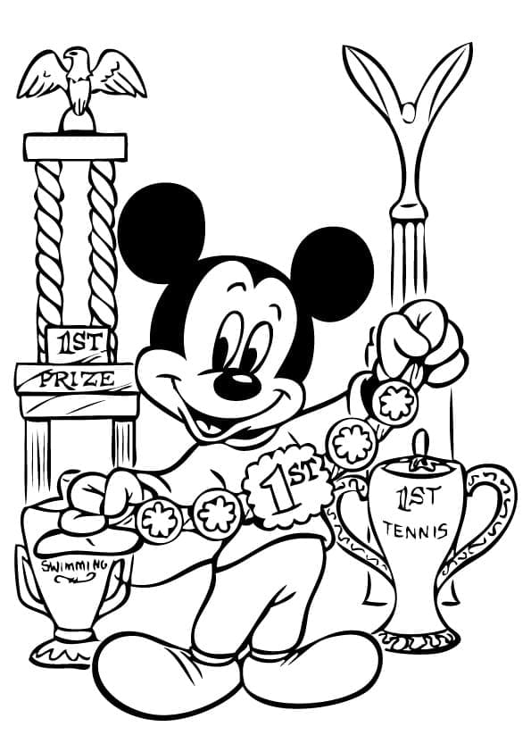 Mickey Mouse is Cool coloring page