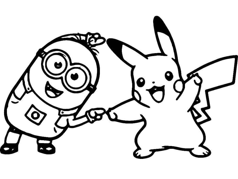 Minion and Pikachu