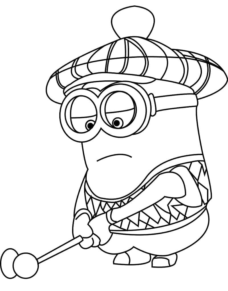 Minion Bob Plays Golf coloring page