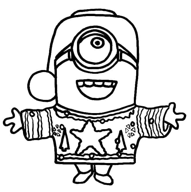 Minion on Christmas coloring page