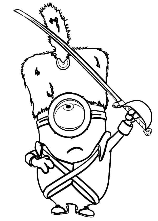 Minion with Sword coloring page