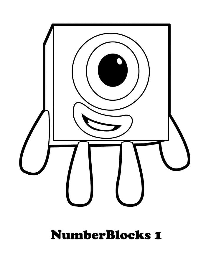 Numberblocks 1 coloring page Download, Print or Color Online for Free