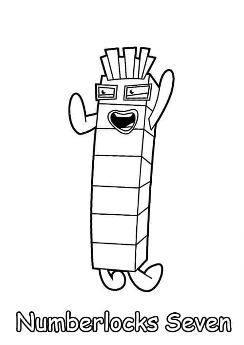 Numberblocks 7 coloring page