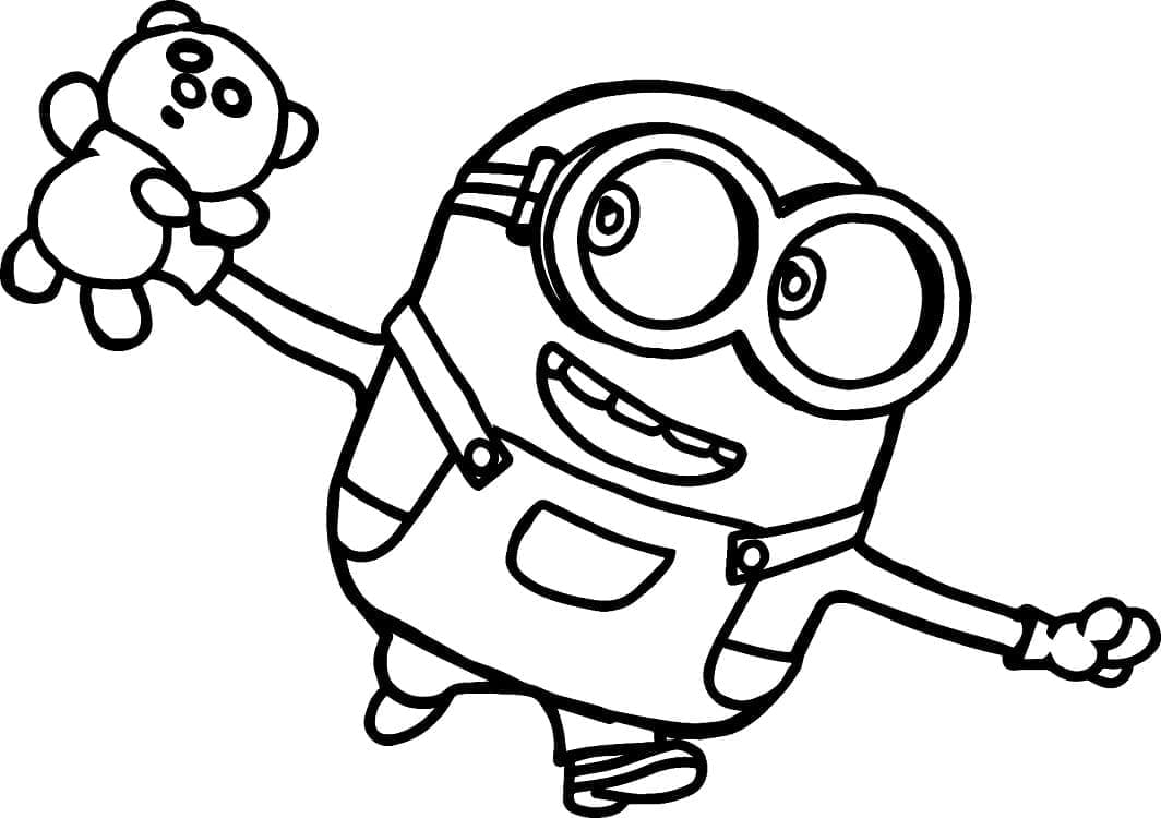 Playful Minion coloring page