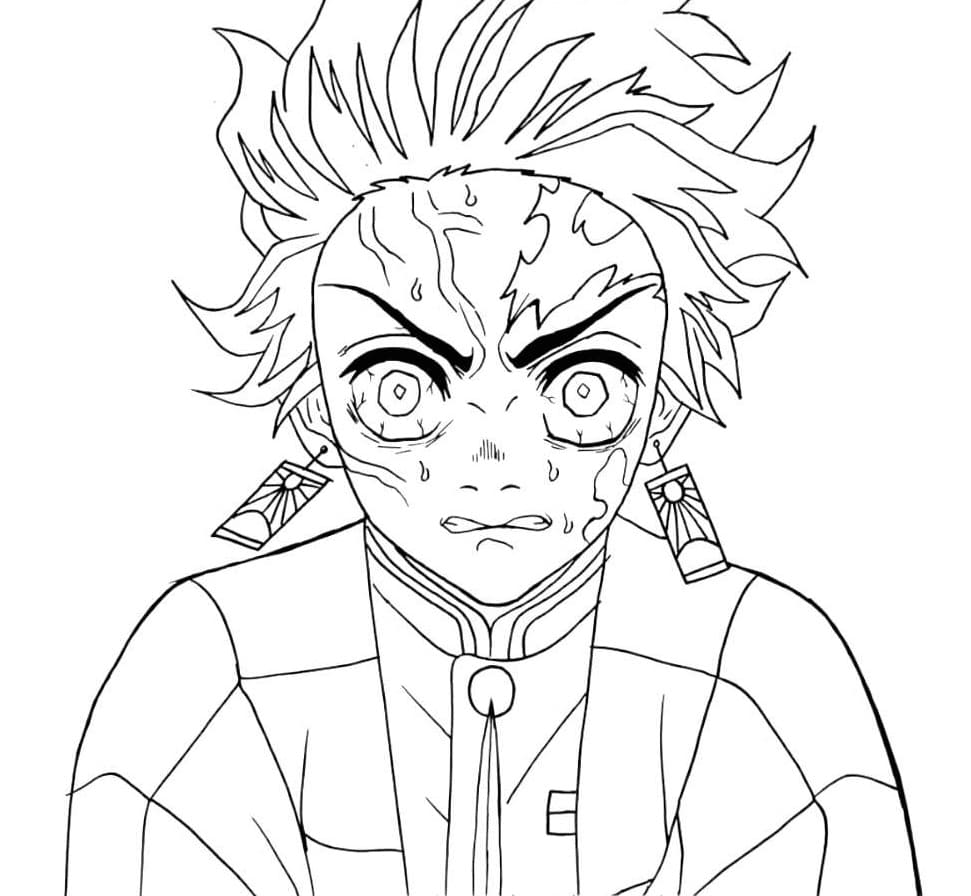 Powerful Tanjiro coloring page - Download, Print or Color Online for Free