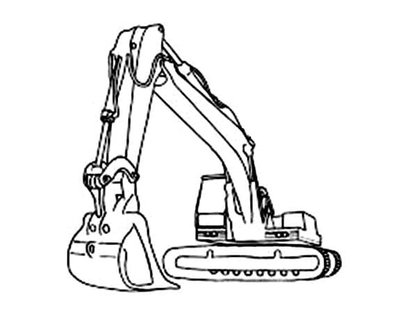 Print Excavator coloring page