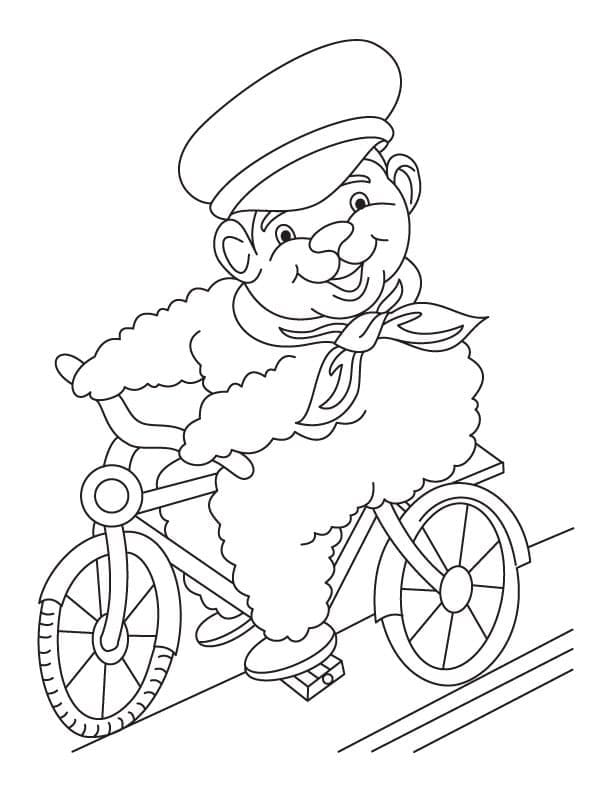 Printable Riding Bicycle coloring page