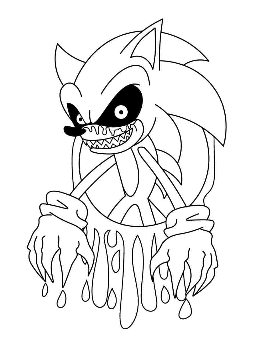 Printable Sonic Exe Game coloring page