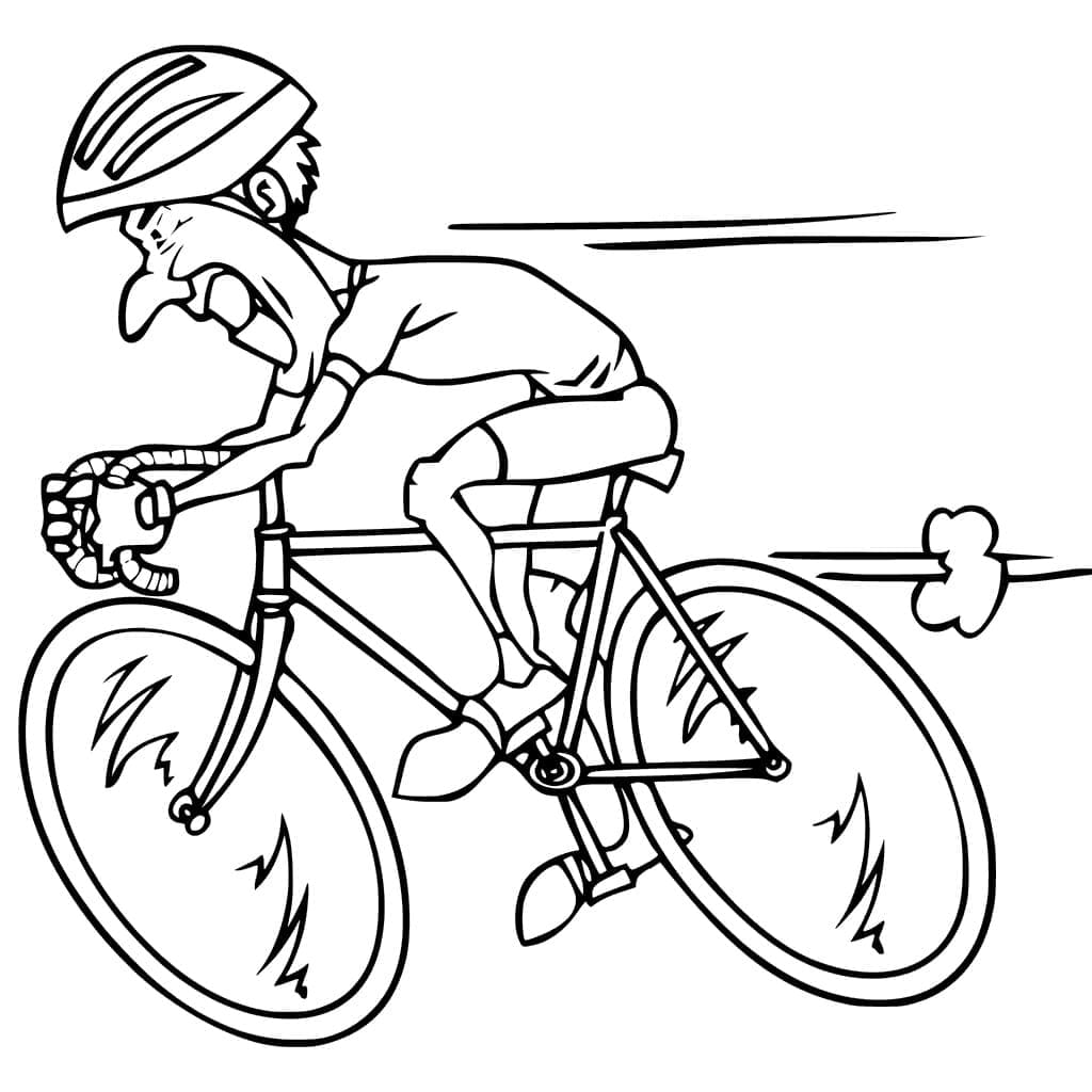 Racer on the Bike coloring page