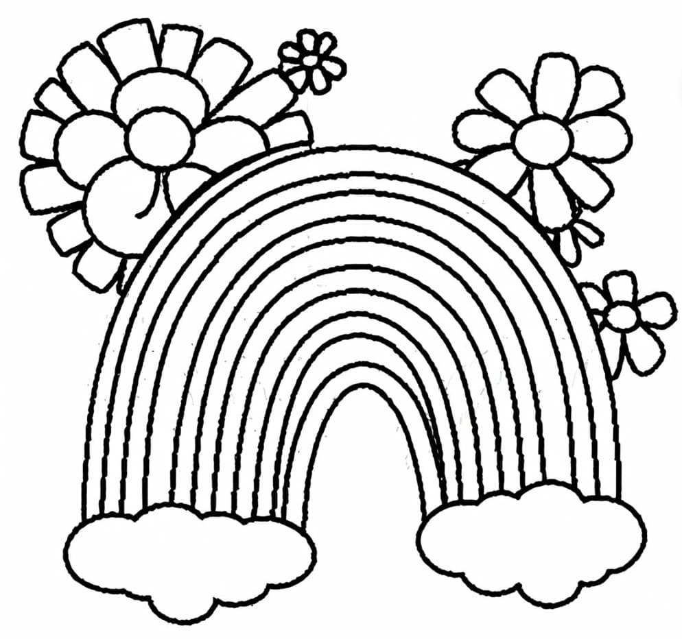 Rainbow with Flowers coloring page - Download, Print or Color Online ...