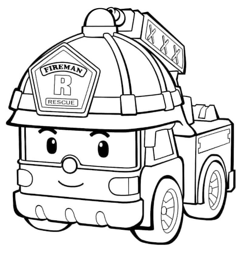 Roy the Fire Truck coloring page