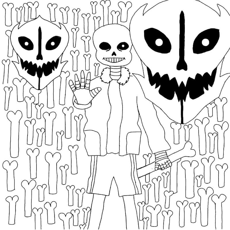 Scary Sans coloring page