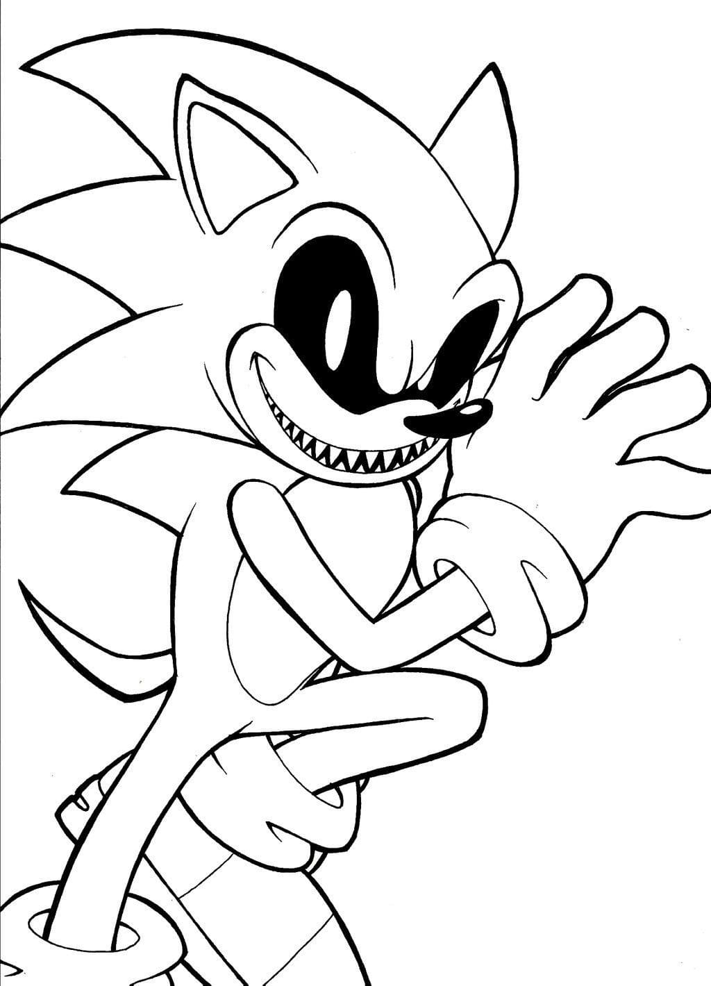 Scary Sonic Exe coloring page