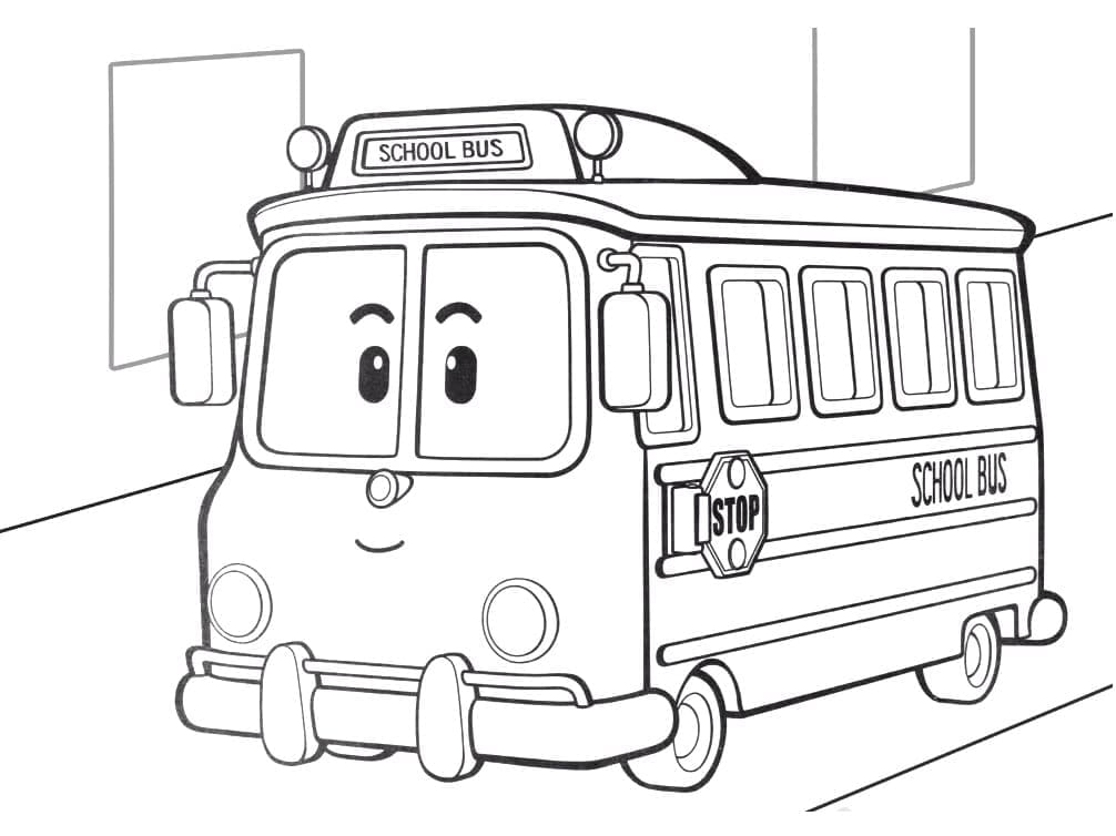 School B in Robocar Poli coloring page