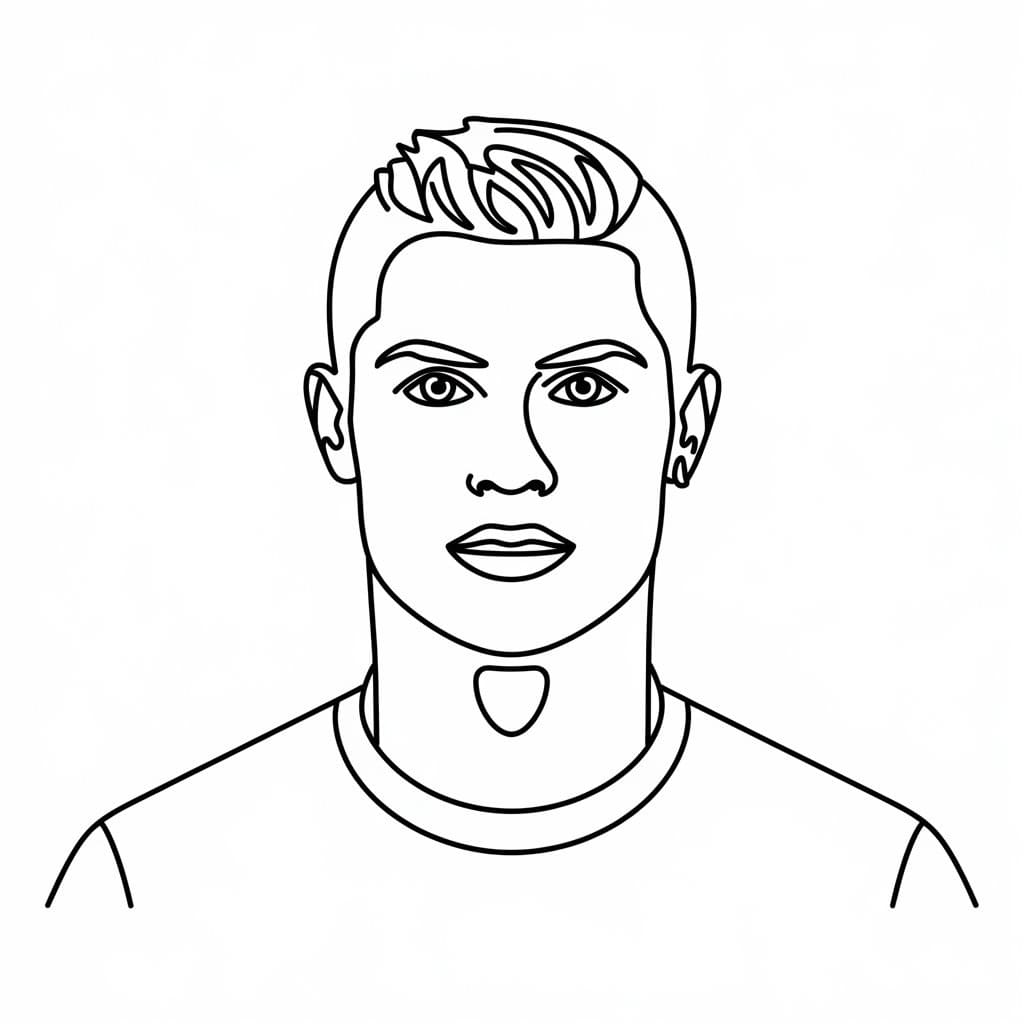 Simple Cristiano Ronaldo coloring page