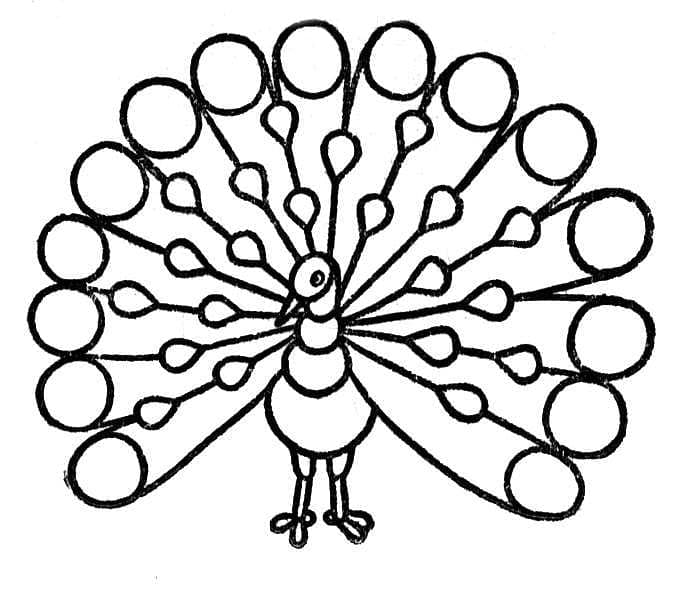 Simple Peacock coloring page