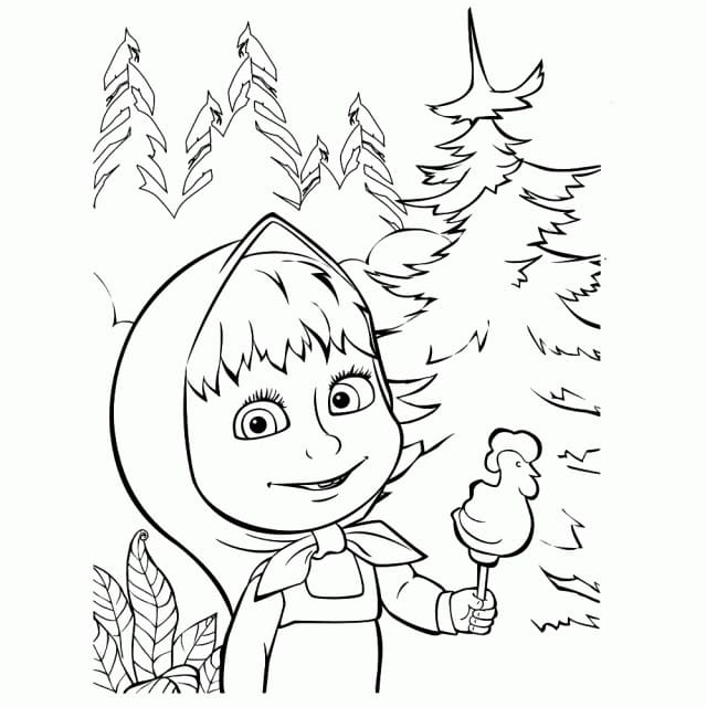 Smiling Masha coloring page - Download, Print or Color Online for Free