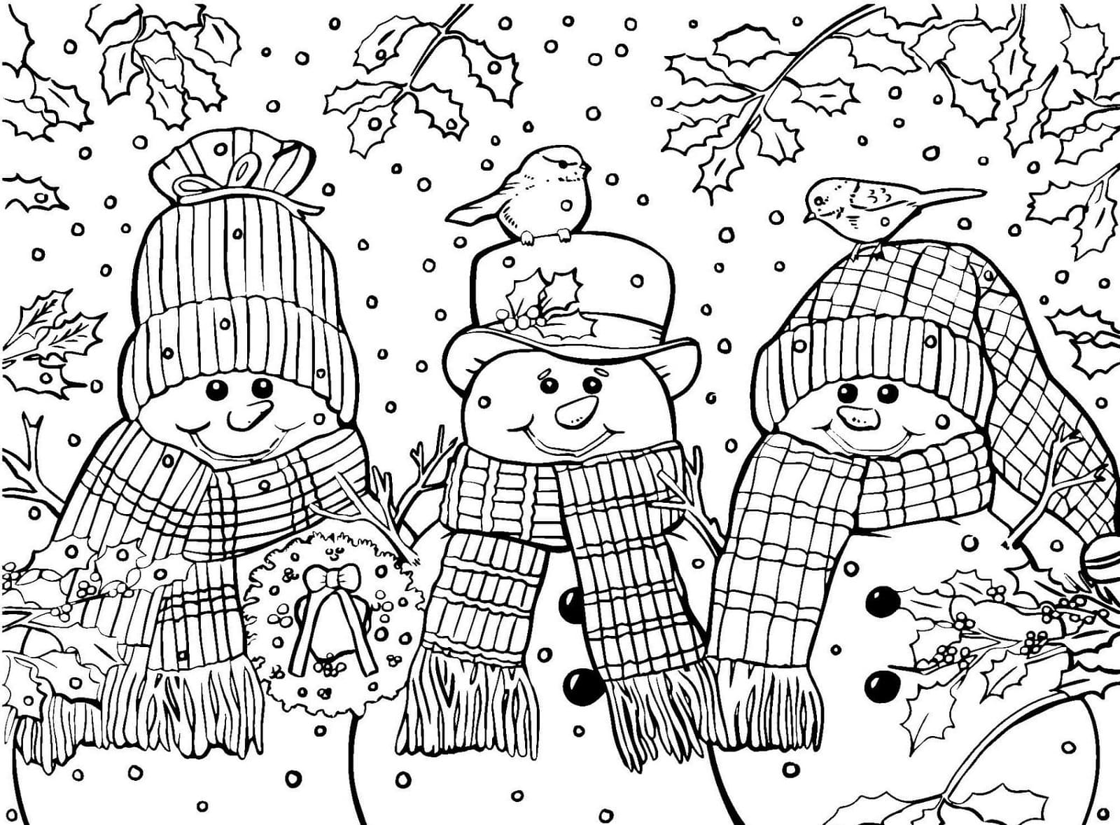 Snowmen In Winter