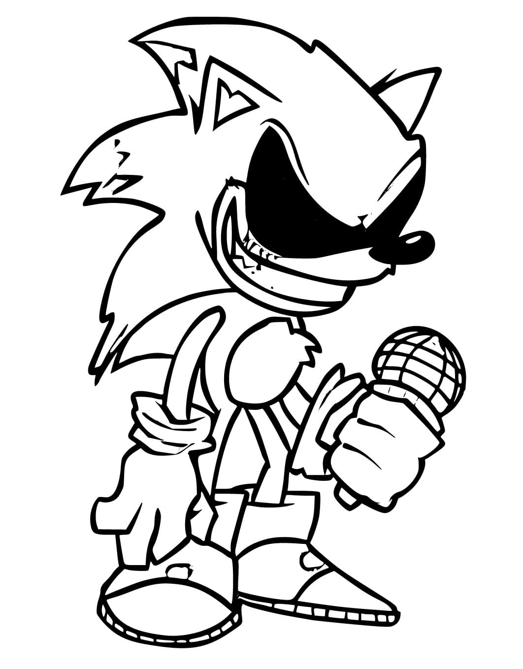 Sonic Exe FNF coloring page