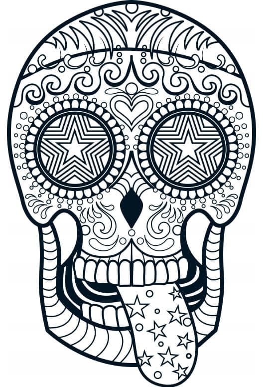 Sugar Skull Tongue coloring page