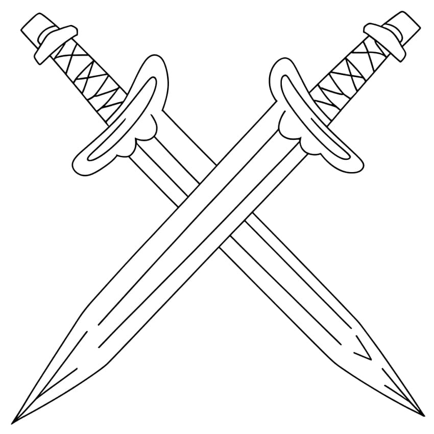 Swords Image coloring page - Download, Print or Color Online for Free