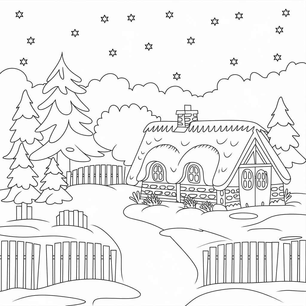 The Winter coloring page