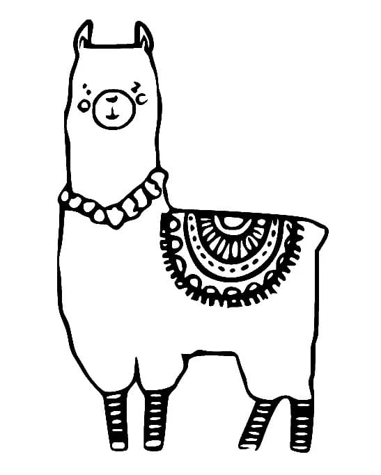 Very Pretty Llama coloring page