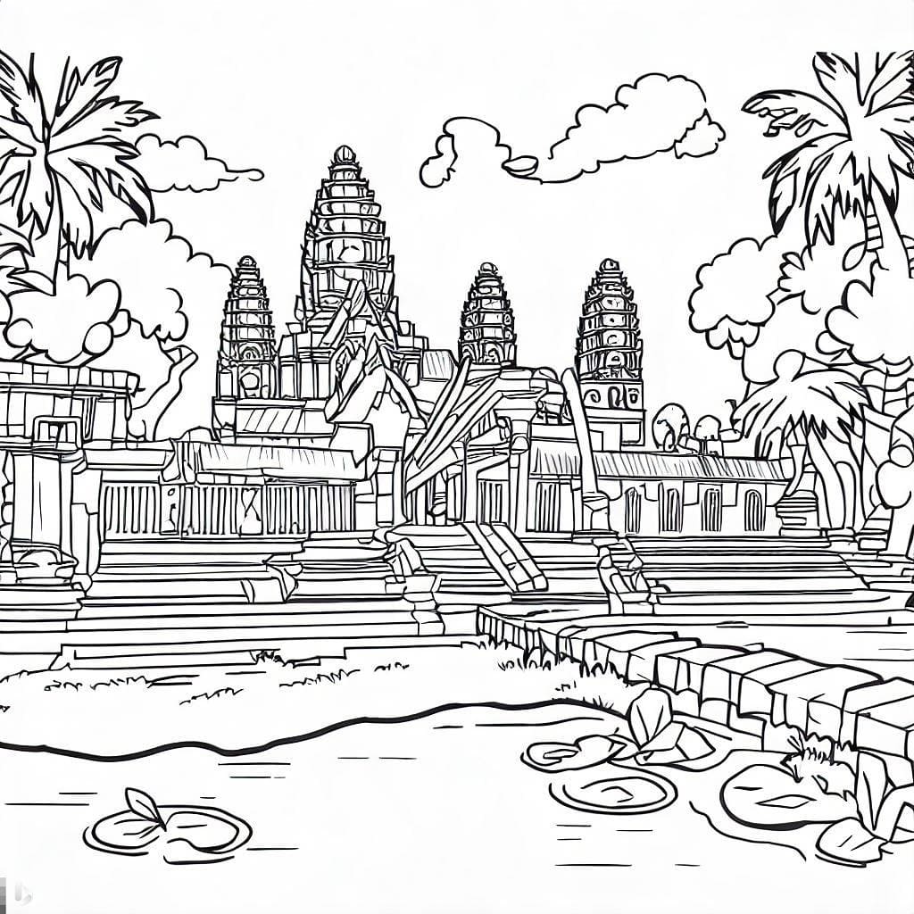 Cambodia Map coloring page - Download, Print or Color Online for Free