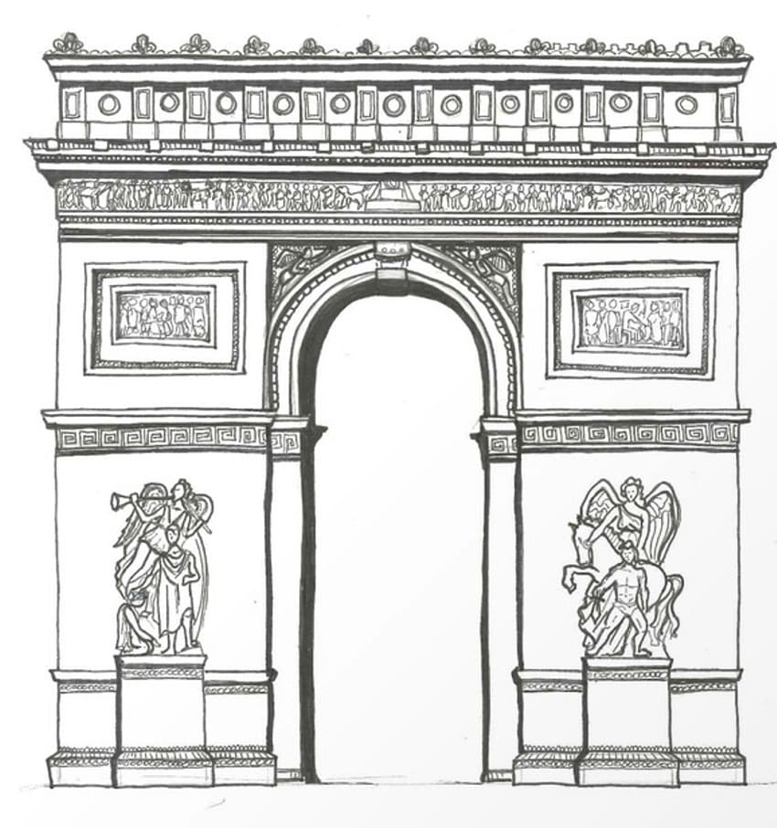 Arc de Triomphe in France coloring page