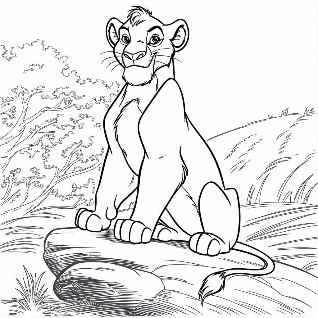 Awesome Simba from The Lion King coloring page