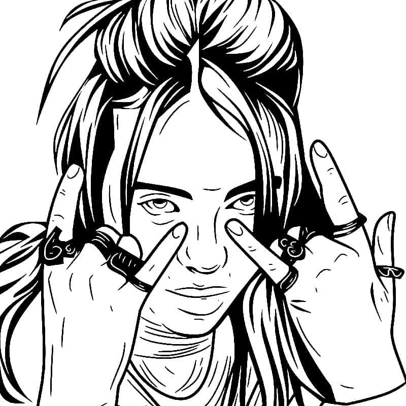 Billie Eilish 3 coloring page - Download, Print or Color Online for Free