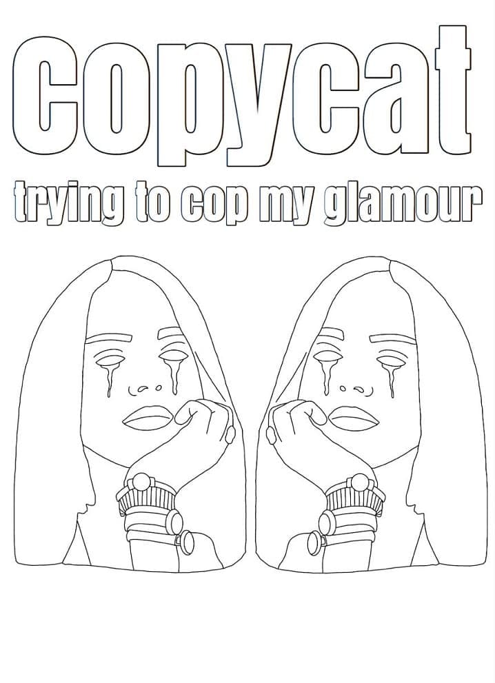 Billie Eilish Copycat coloring page