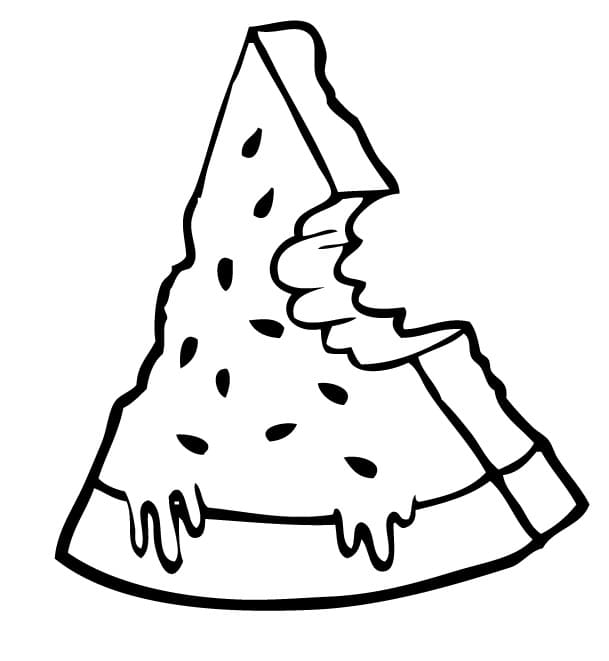 Bitten Watermelon Slice coloring page