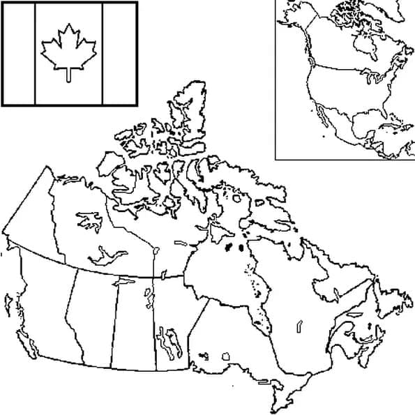 Canada Map Free Printable coloring page - Download, Print or Color ...