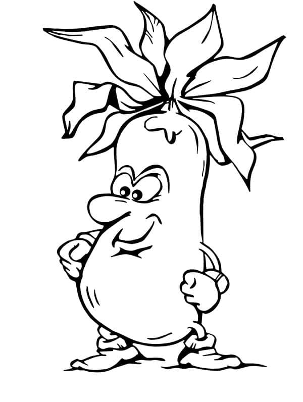 Cartoon Eggplant coloring page