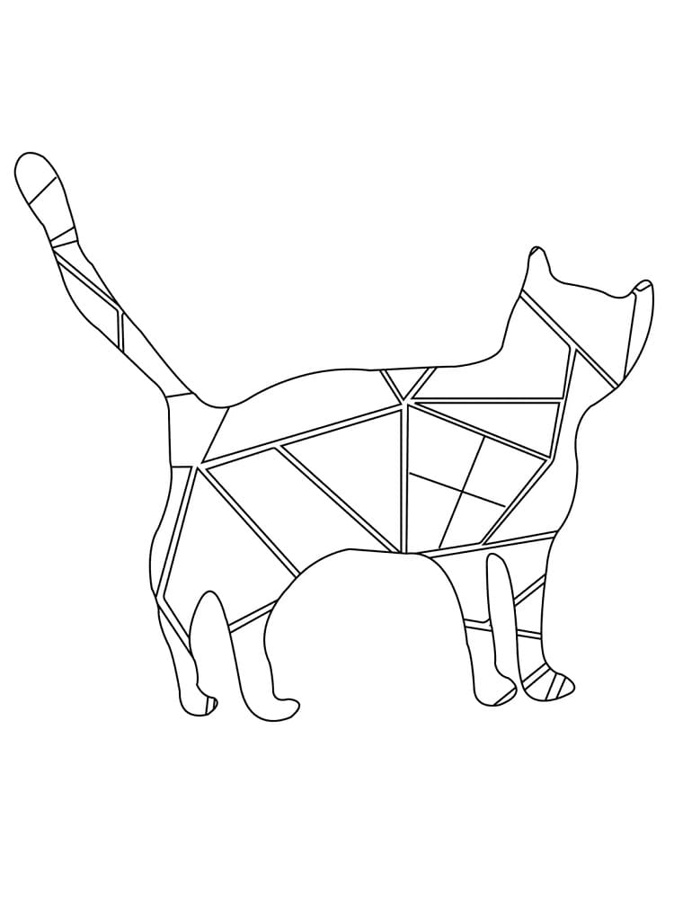 Cat Mosaic coloring page