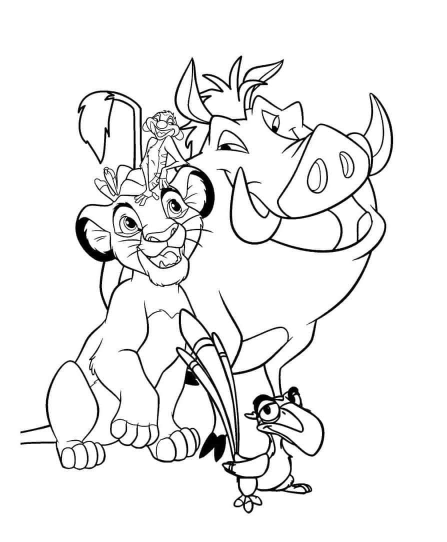 Characters from The Lion King coloring page