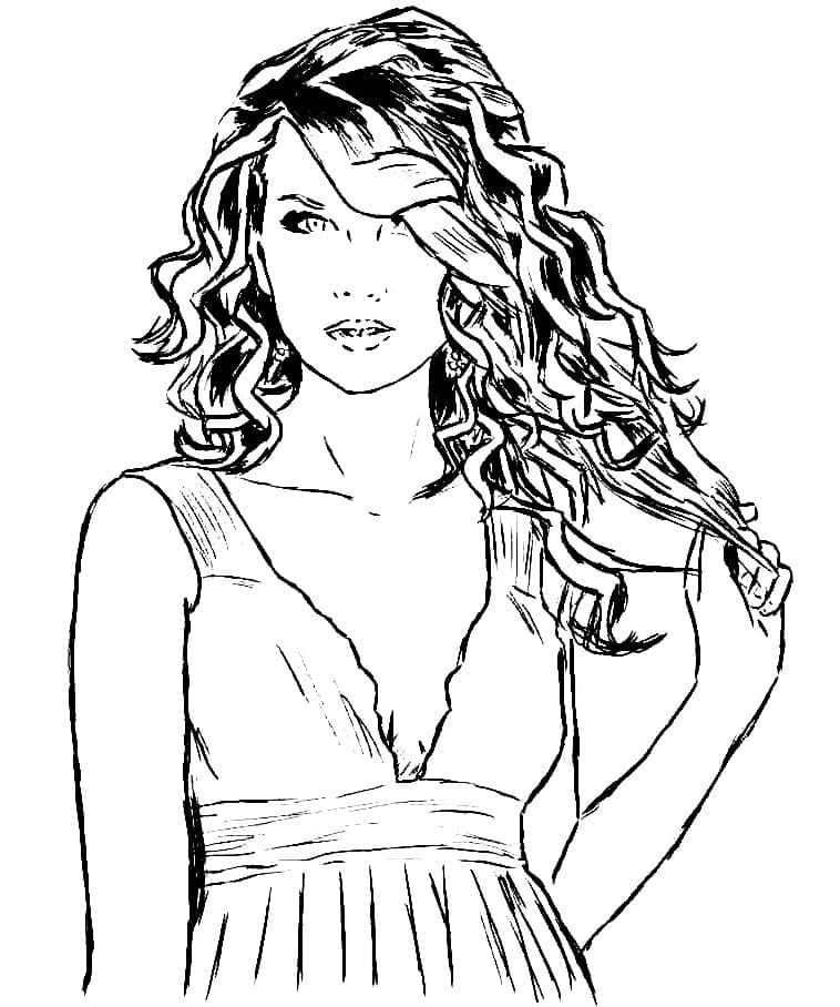 Beautiful Taylor Swift coloring page