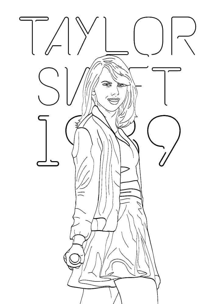 Printable Taylor Swift coloring page Download Print or Color Online