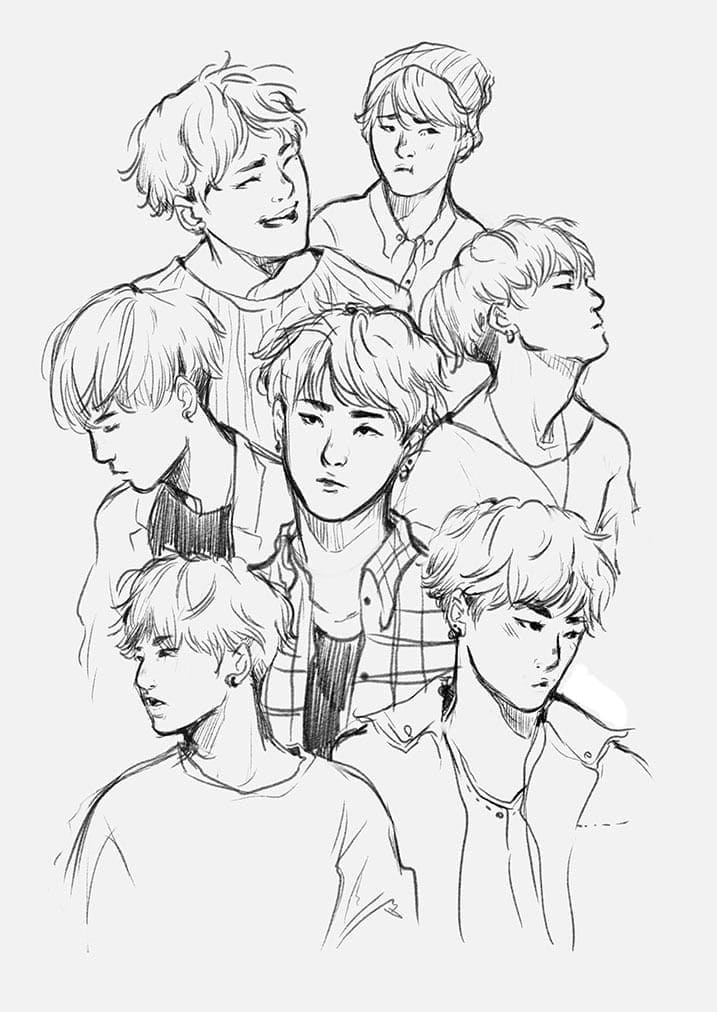 Cool BTS coloring page