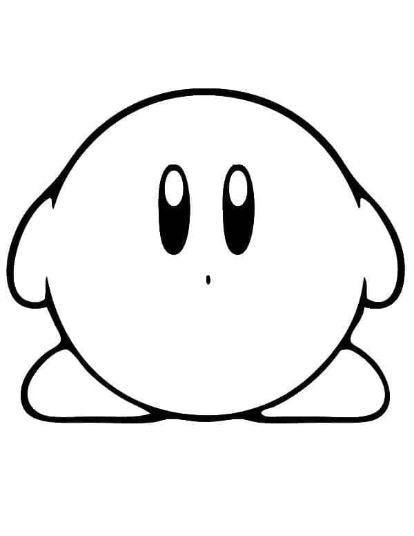 Curious Kirby coloring page