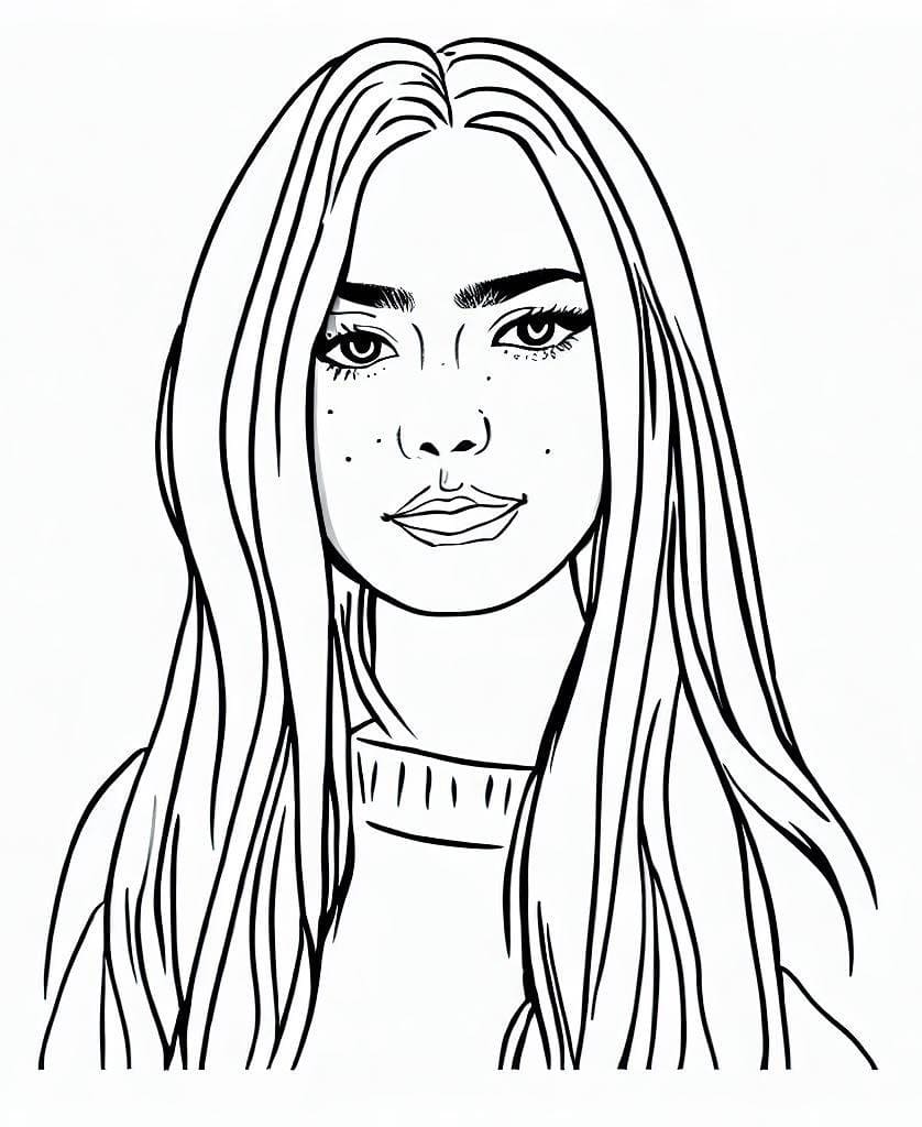 Cute Billie Eilish coloring page - Download, Print or Color Online for Free