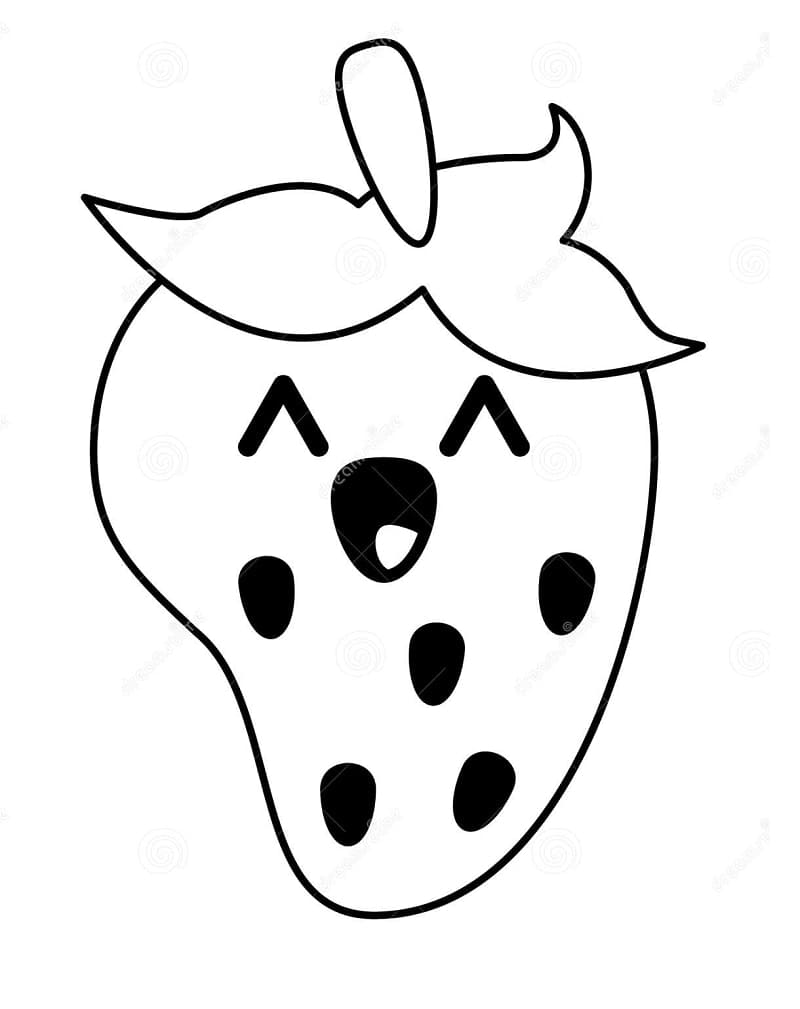 Cute Strawberry coloring page