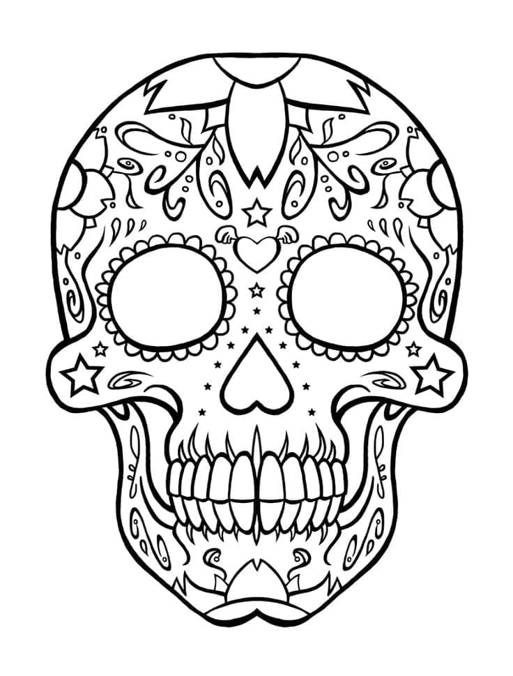 Day of the Dead Sugar Skull coloring page