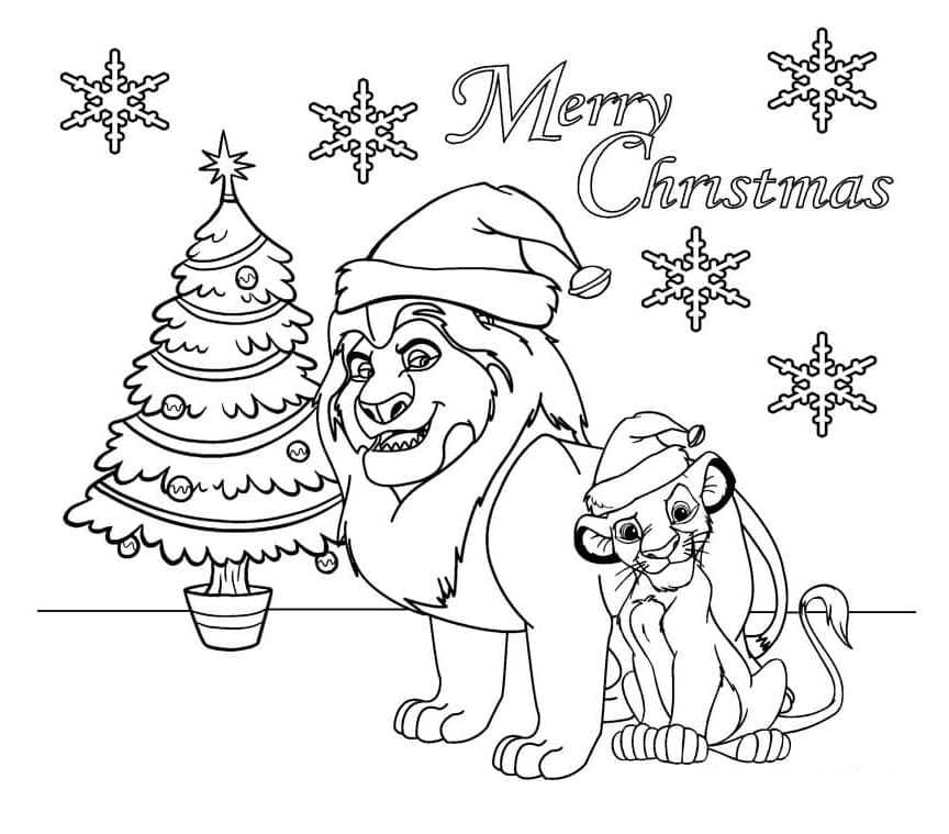 Disney Christmas The Lion King coloring page