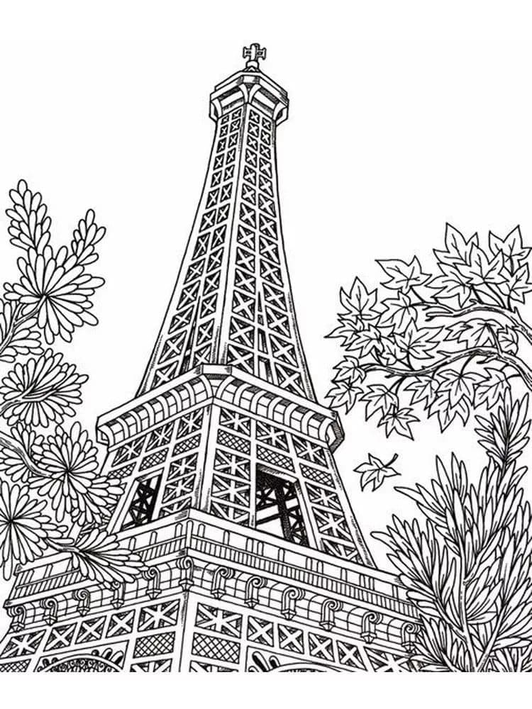 Eiffel Tower in France coloring page